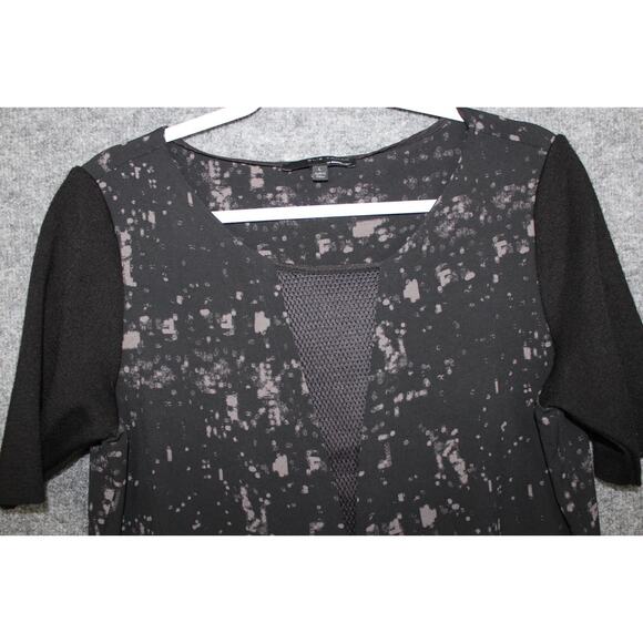 Elie Tahari Dress Women's Large Asymmetrical Zip Mesh Insert Industrial Shift - Picture 6 of 15